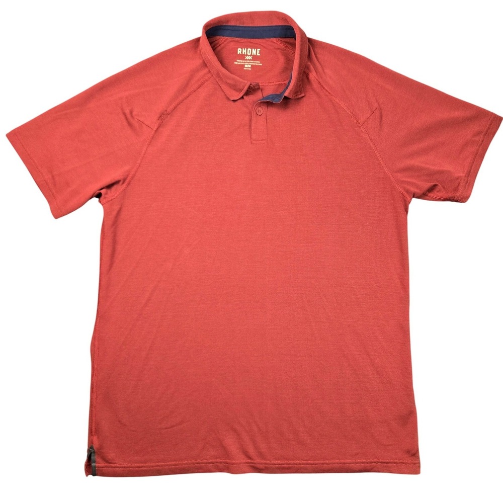 RHONE Mens Polo Shirt Red M/M Short Sleeve Performance Fabric Breathable